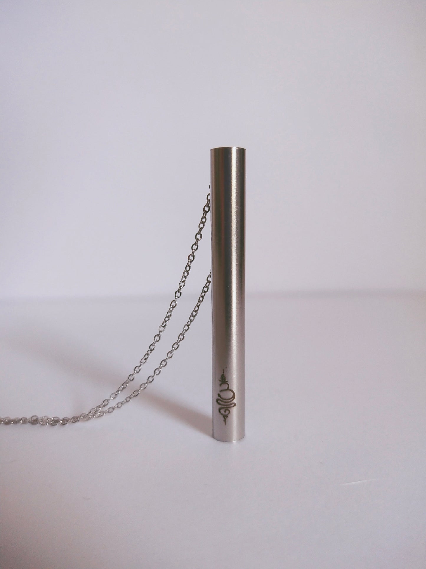 Stop Vaping Necklace -Anxiety Relief Breathing Necklace  Stainless Steel Silver Colour - Without Box - BreatheBuddy
