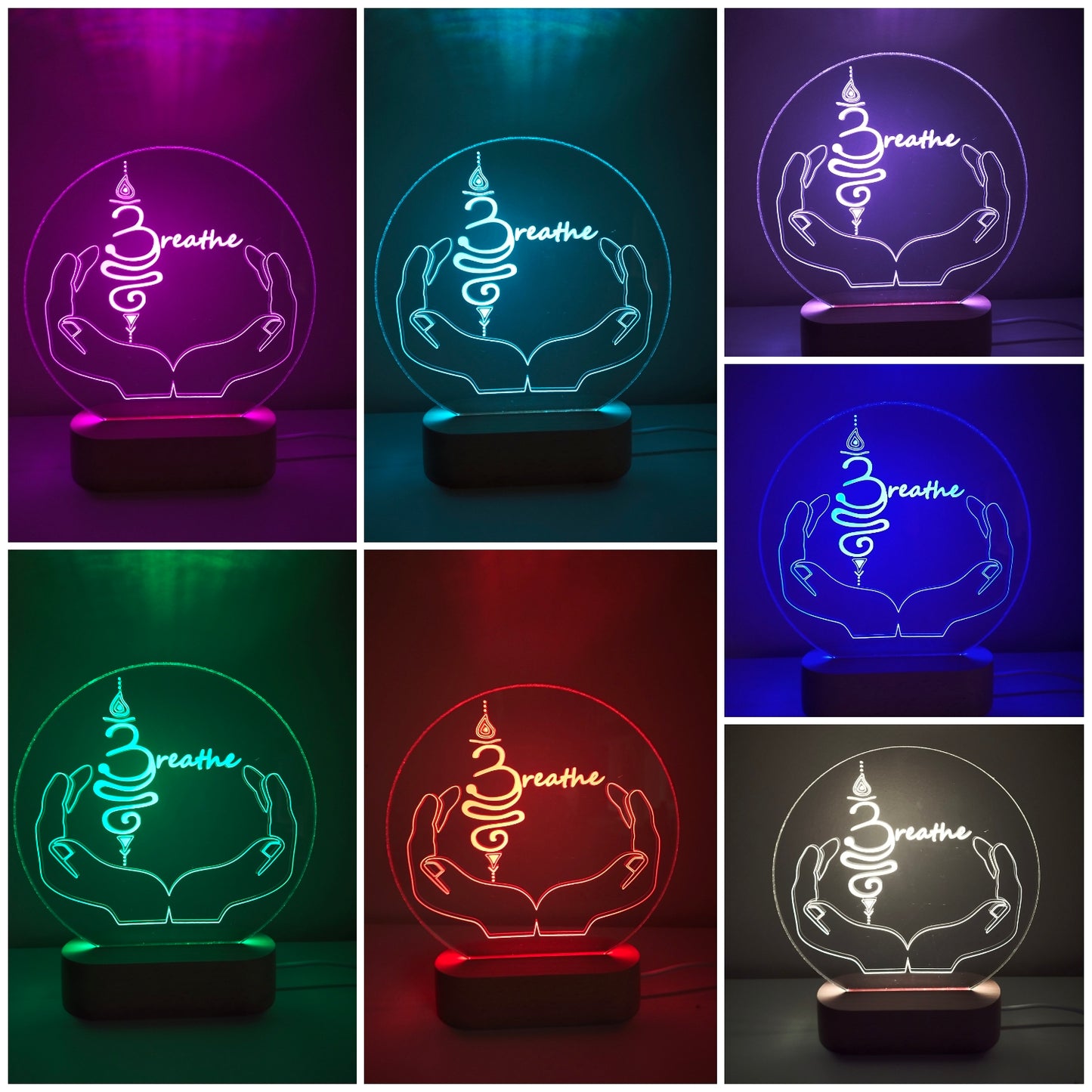 Acrylic Lamp - Relaxation Décor - 7 Colour Modes - Breathe - BreatheBuddy