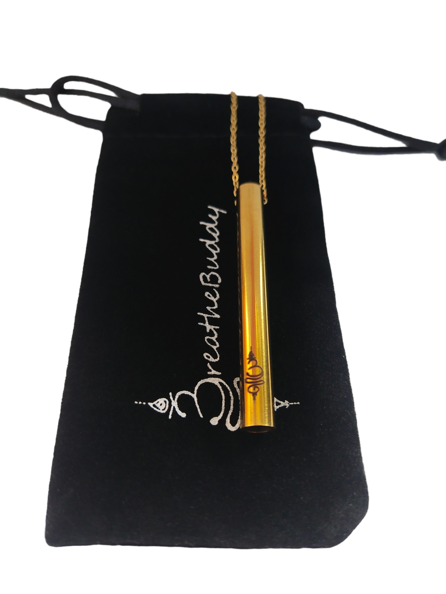 Stop Vaping Necklace- Anxiety Relief - Breathing Necklace - Stainless Steel Gold Colour - Without box - BreatheBuddy