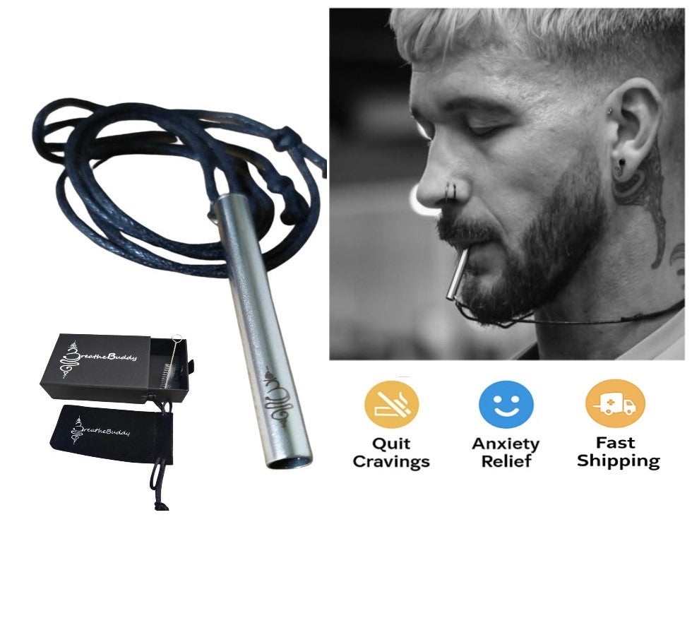 2 x Anxiety Necklace – Waxed Cotton Breathing Necklace – Quit Smoking & Vaping Aid | BreatheBuddy®