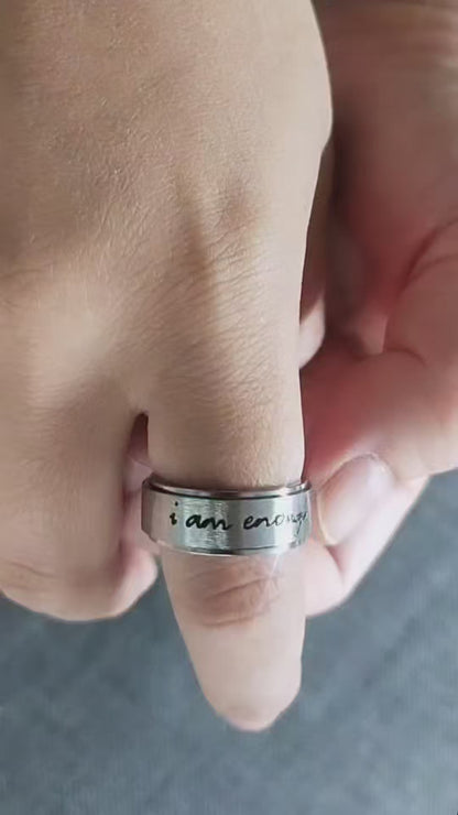 I AM ENOUGH Fidget Ring - Anxiety and Stress Relief