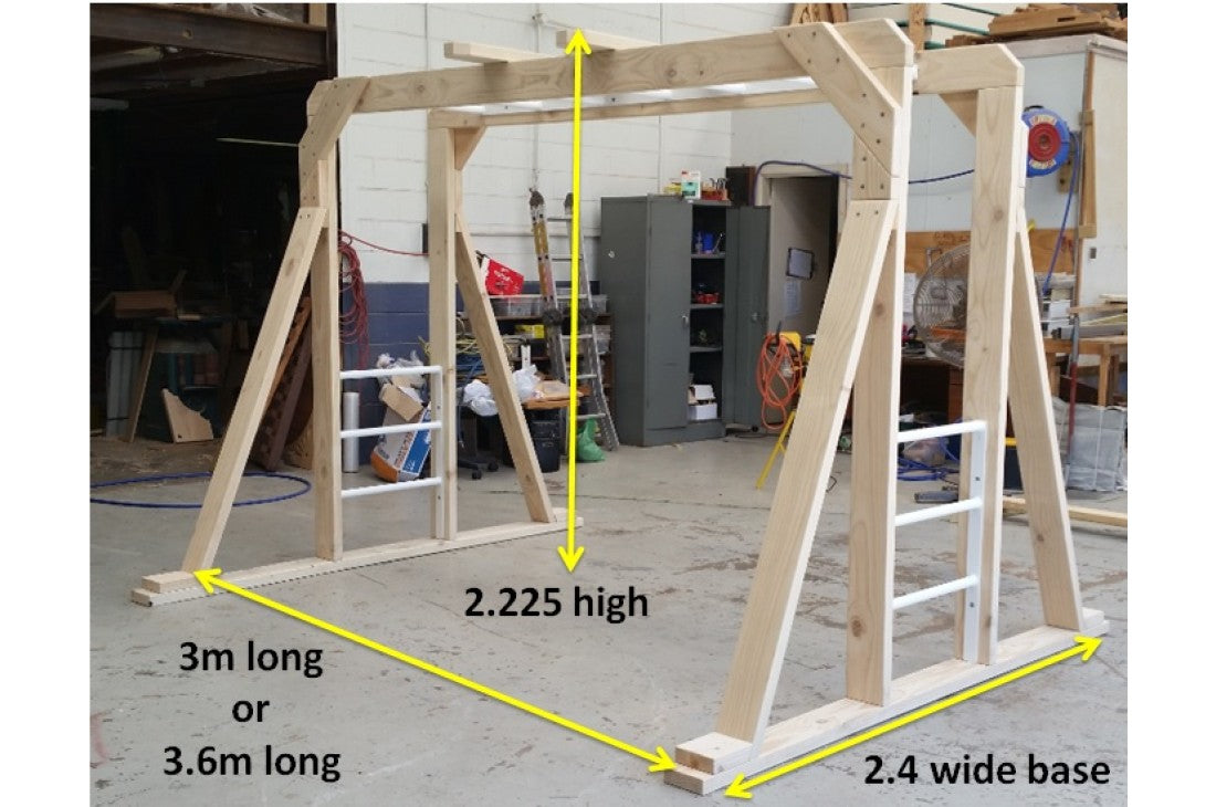 Indoor Home Therapy Gym 3m – Australian Made Timber Sensory Frame (Free‑Standing)