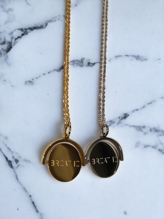 Fidget Necklace – Spin to Reveal “BREATHE” | BreatheBuddy®