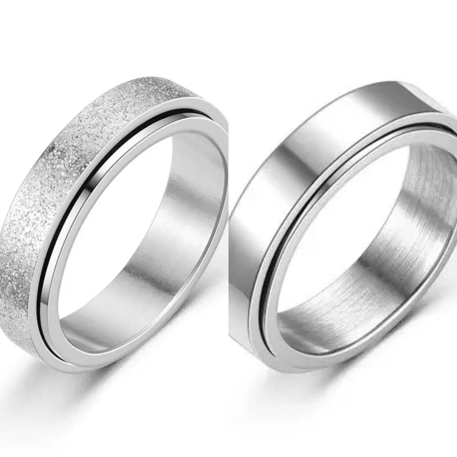 BreatheBuddy® 3-Pack Fidget Rings Textured or Smoothe Spin to Soothe