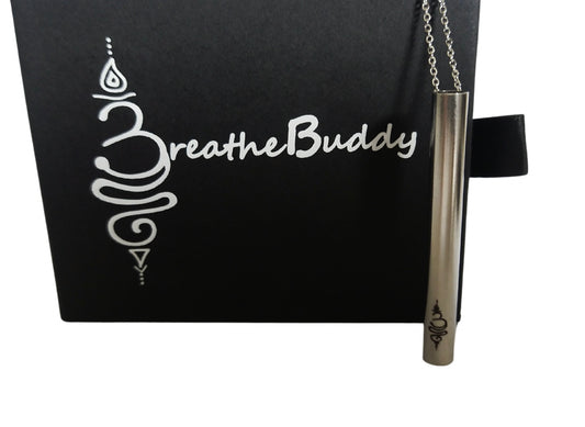 Breathing Necklace to Stop Vaping - Anxiety Relief - Sterling Silver - BreatheBuddy