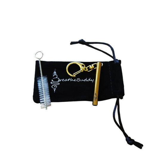 Breathwork Keychain Gold Colour - Relaxation Tool - Anti-Smoking - Without Box
