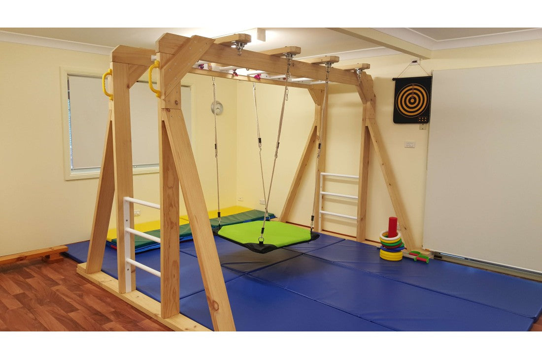 Indoor Home Therapy Gym 3m – Australian Made Timber Sensory Frame (Free‑Standing)