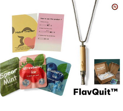 Flavour Air Quit Ritual Starter Kit- Maplewood Necklace with 3 Natural Flavour Air Core Packets | FlavQuit™