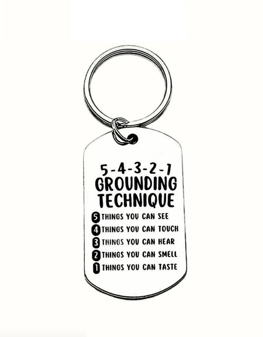 5‑4‑3‑2‑1 Grounding Technique Keychain – Mindfulness Reminder | BreatheBuddy®