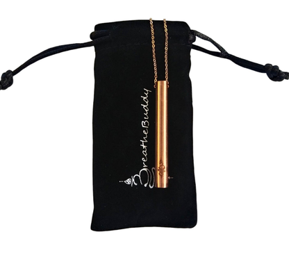 100% Copper Sterling Silver Rose Gold Plated - Quit Smoking & Anxiety Relief Breathing Necklace – Deep Breathing Tool for Calm & Habit Replacement