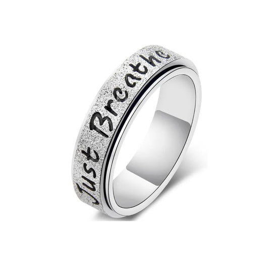 Just Breathe Anxiety Ring for Calming – Fidget Ring for Stress & Focus Support | BreatheBuddy®
