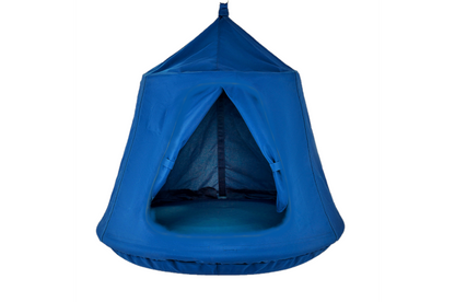 Sensory Tent Swing + Stand Bundle — Blue (Indoor Single‑Point Frame)