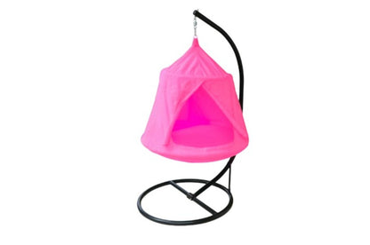 Sensory Tent Swing + Stand Bundle — Pink (Indoor Single‑Point Frame)