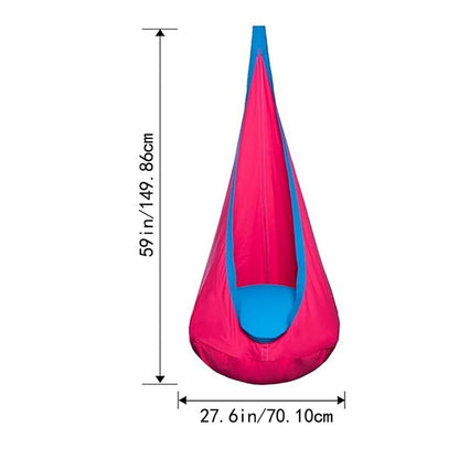 BKBP Pod Swing Seat, Kids Hanging Hammock Swing, Cotton Sensory Pod Swing Chair with Inflatable Pillow, Pod Swing for Kids Indoor & Outdoor, Max 176Lbs (1 PCS)