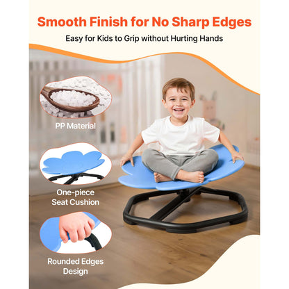 Kids 360 Swivel Chair, 99kg Capacity, Flower Shape Sensory Spinning Chair with non slip base