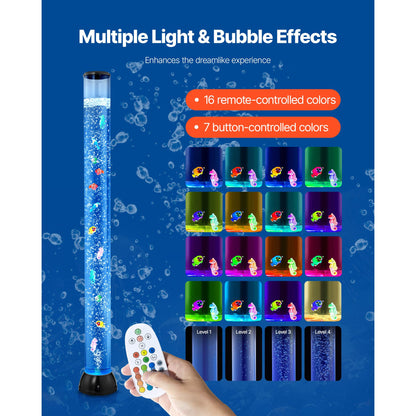 Bubble Tube Lamp 16 Color 1.2 m Sensory Aquarium Lamp for Relief Calming