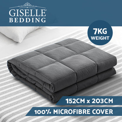 7KG 100% Microfibre Weighted Blanket for Anxiety & Deep Sleep