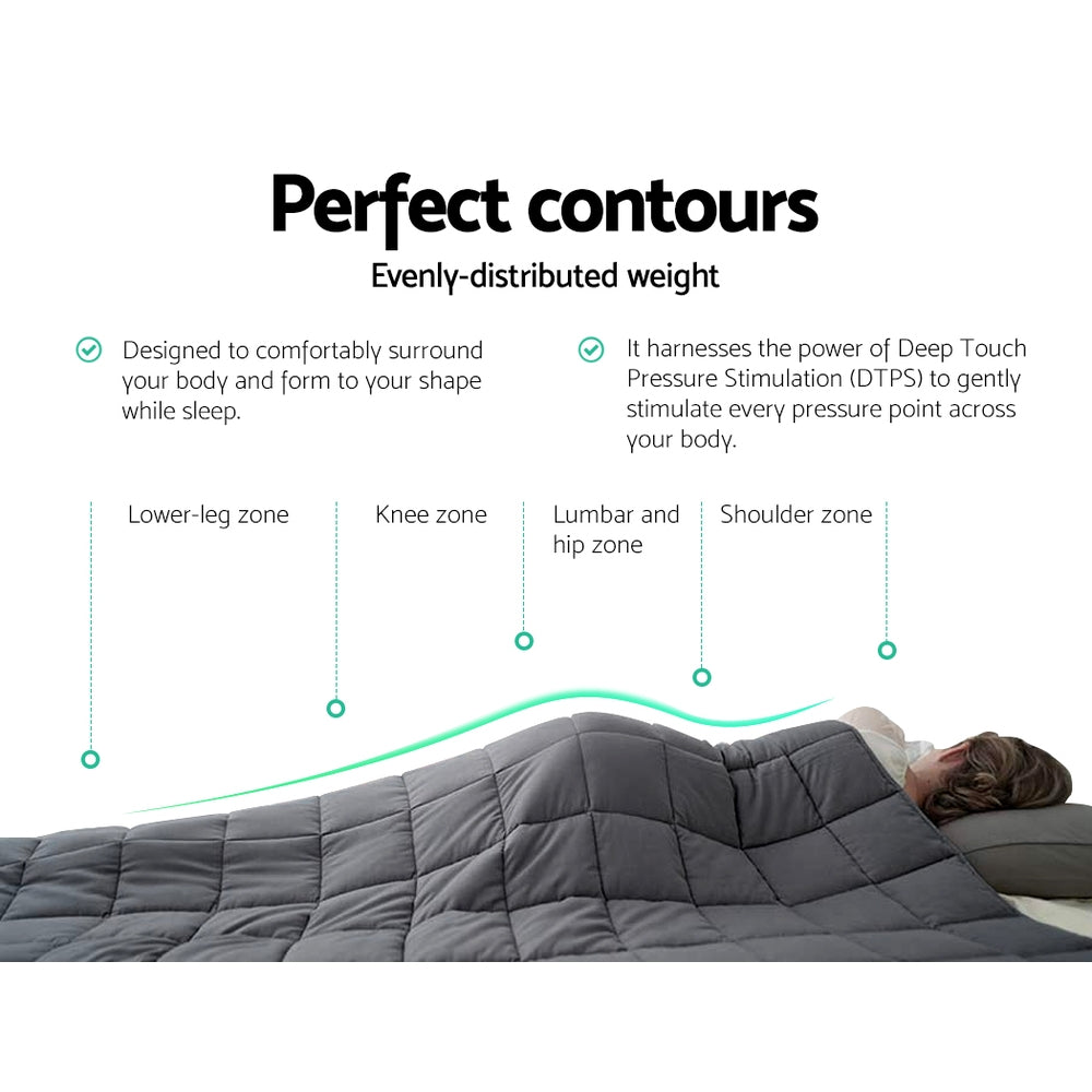 7KG 100% Microfibre Weighted Blanket for Anxiety & Deep Sleep