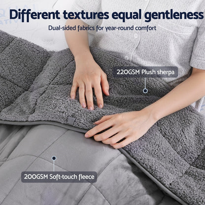 Giselle Bedding Weighted Blanket Fleece Sherpa Heavy Blanket 4.5KG