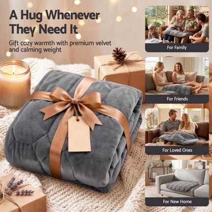 3.2kg Sensory Weighted Lap Blanket for Kids & Adults - Grey