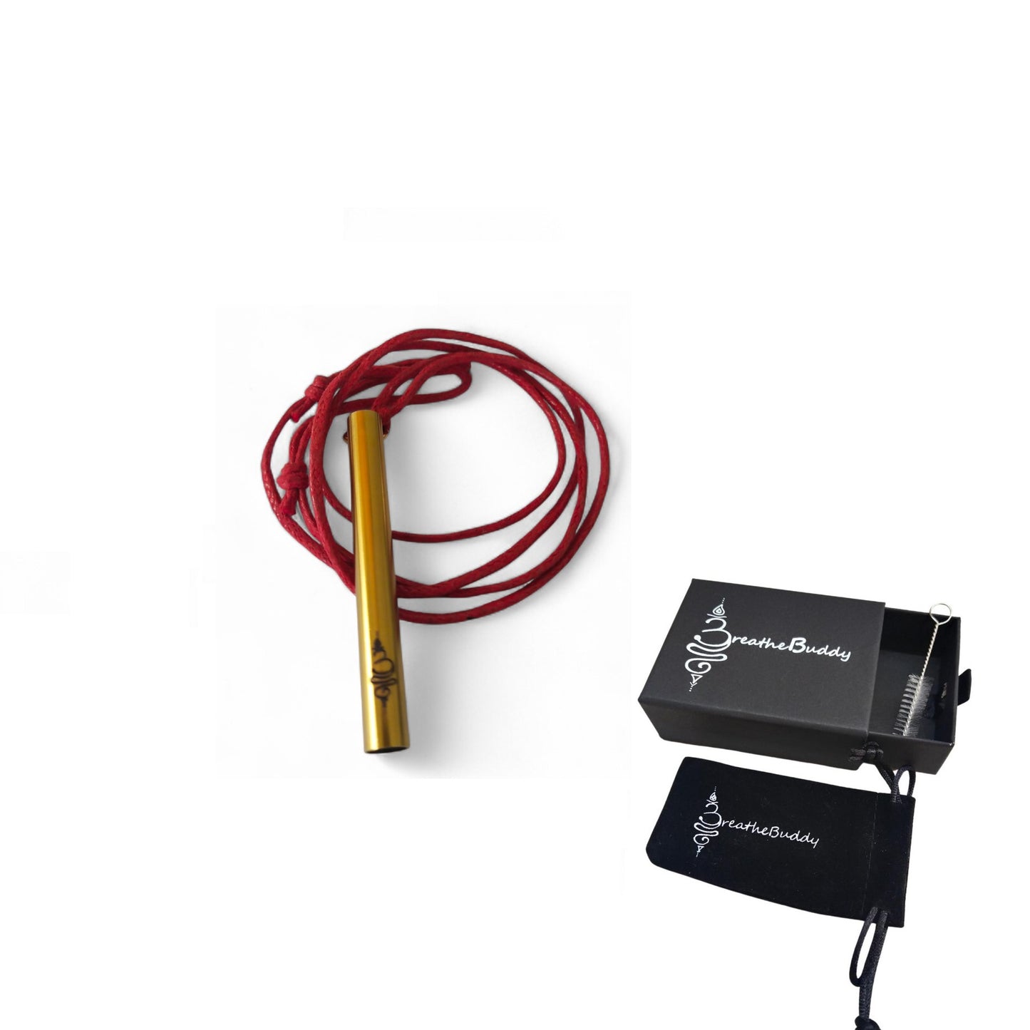 2 x Breathing Necklace for Calm – Anxiety & Quit Vaping Habit Support | BreatheBuddy® Corded Calm