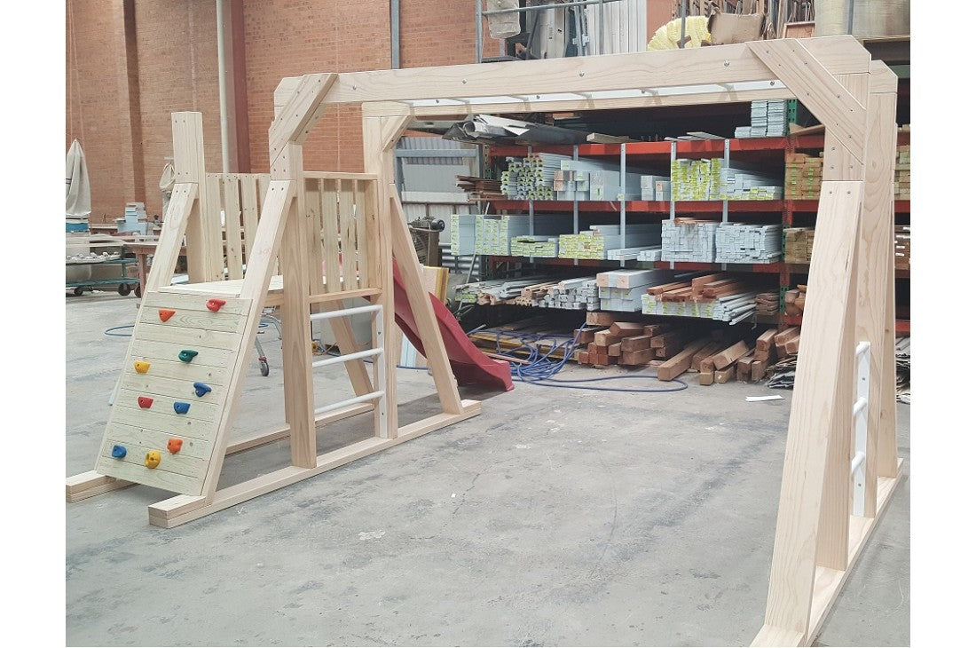 Indoor Sensory Play & Therapy Gym with platform, Rockwall and Slide (3.7m)
