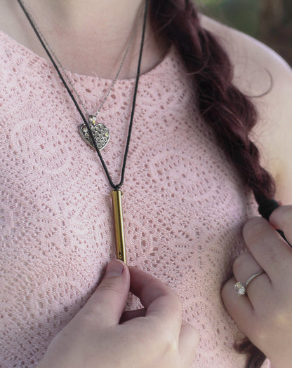 Breathing Necklace - Anxiety Relief - Stop Vaping Necklace - Gold Straw - Multiple Colours - Without Box - BreatheBuddy