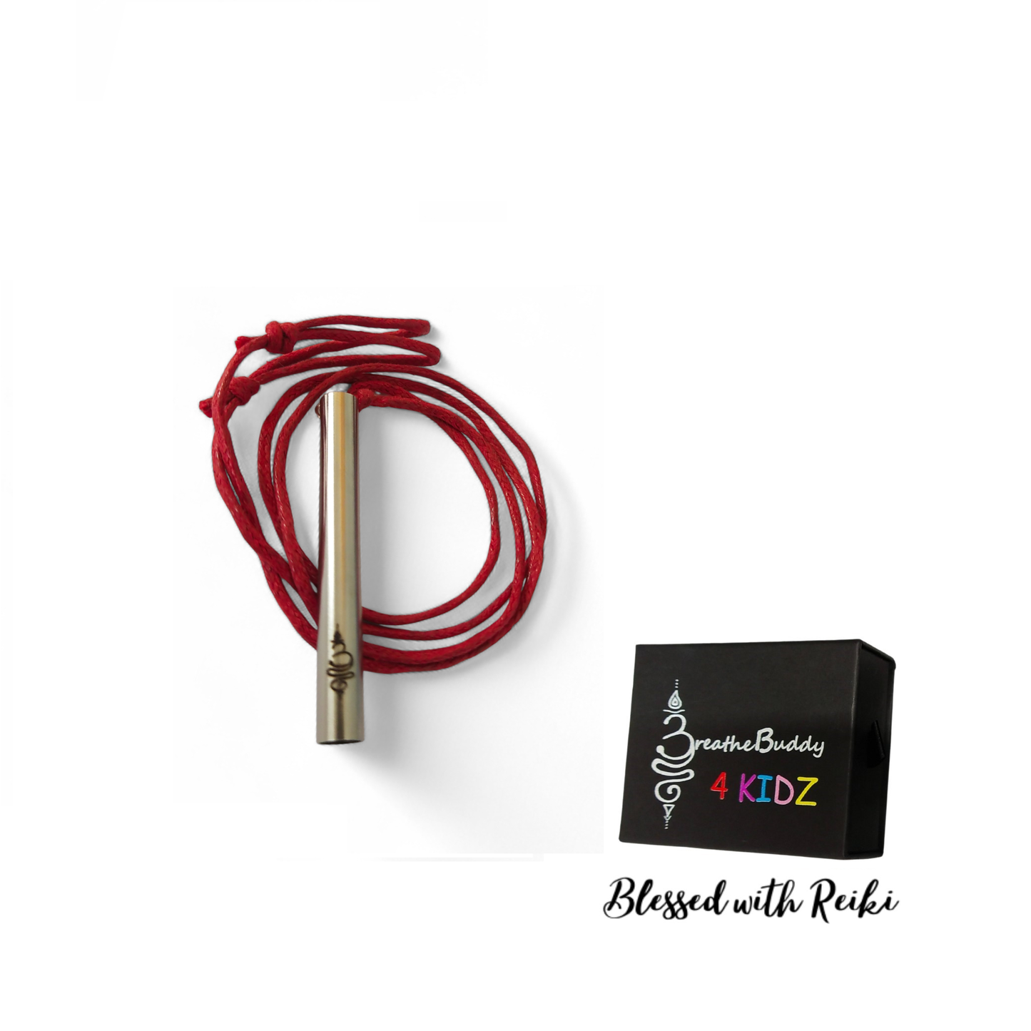 Reiki Infused Kids Mindful Necklace (8+) – Breathing Tool for Calm & Sensory Support | BreatheBuddy Corded Calm