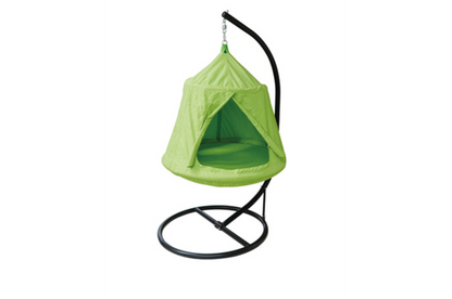 Sensory Tent Swing + Stand Bundle — Green (Indoor Single‑Point Frame)