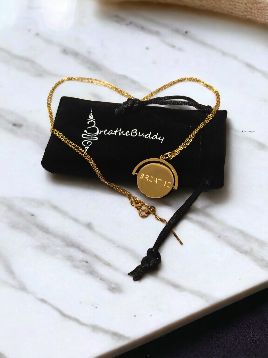 Fidget Spinning Necklace – Reveal “BREATHE” & Reduce Anxiety | BreatheBuddy®